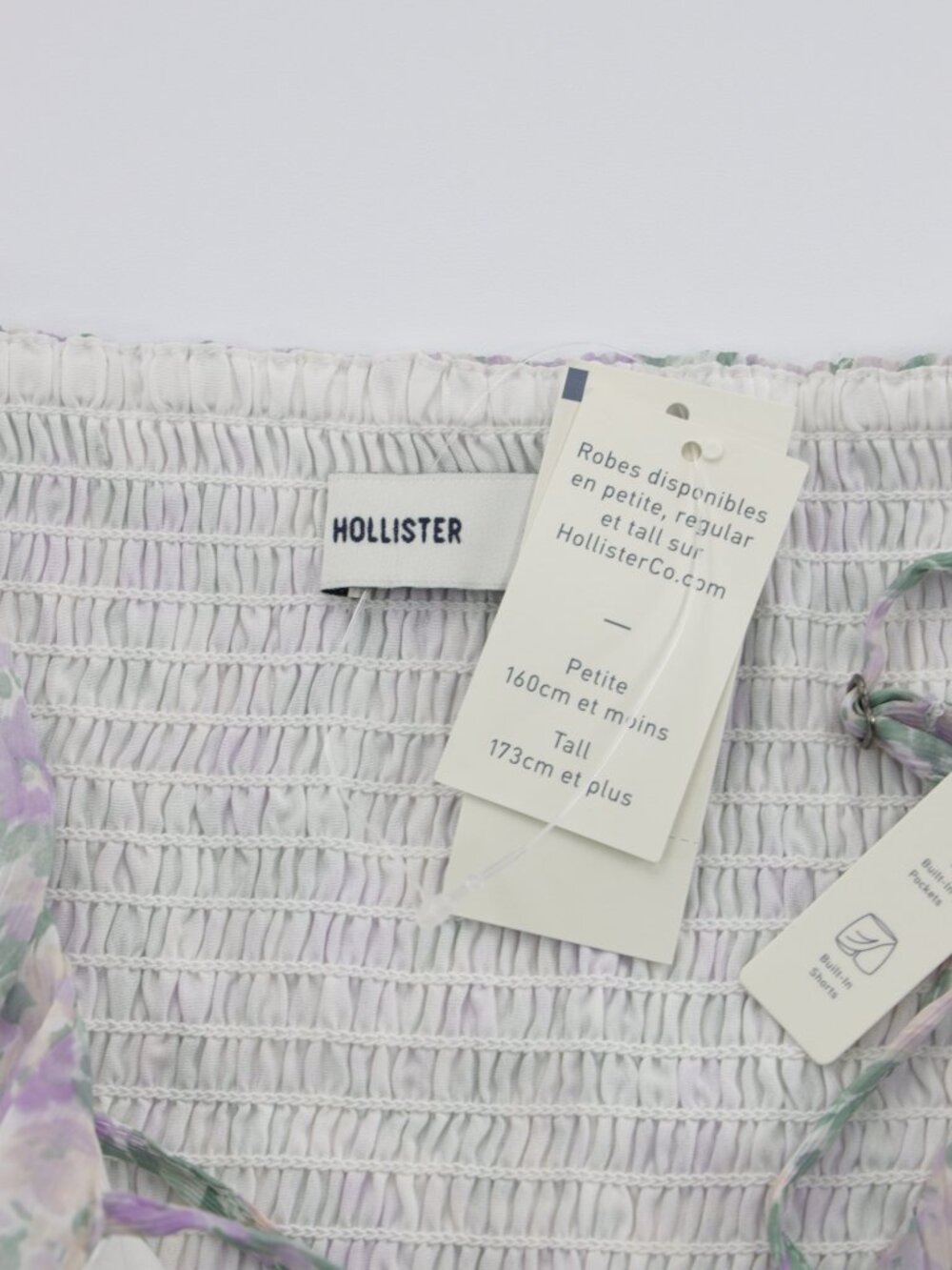 Hollister Women's Floral Adjustable‎ Strap Chiffon Skort Dress White Size XL - Picture 9 of 9